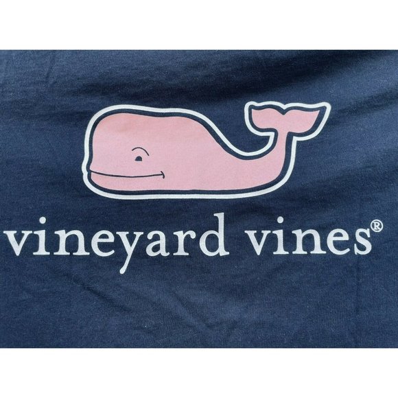 NEW Vineyard Vines Women Long-Sleeve Pink Whale Tee Shirt Sz S Blue Pima Cotton - Picture 4 of 4